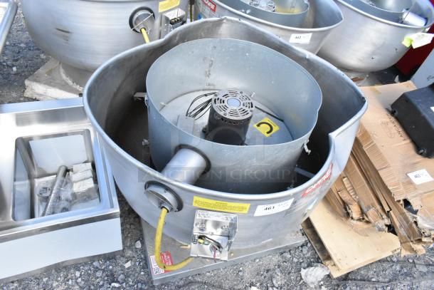 2 CaptiveAire DU85HFA metal commercial rooftop exhaust fans, missing tops, with visible wiring. Model labels included.