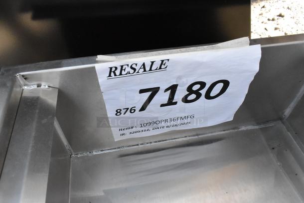 Brand new Advance Tabco 9-OP-36FM-FGR 34" x 22" x 10" mop sink with removable fiberglass grating; scratch and dent condition.