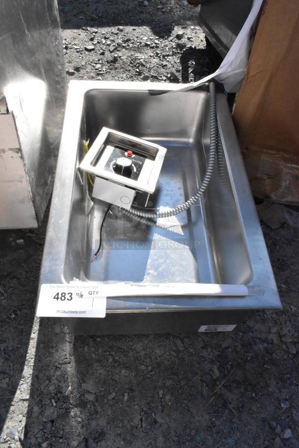 Brand new Avantco 177TM12A top mount drop-in hot food well, scratch and dent, 120V, 1 phase, with round corners and drain.