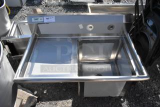 BRAND NEW SCRATCH AND DENT! Regency 600S1181818L Stainless Steel Single Bay Sink w/ Left Side Drain Board. No Legs. - Item #1208205