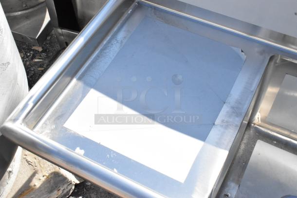 BRAND NEW SCRATCH AND DENT Regency 600S1181818L stainless steel single bay sink with left side drain board, missing legs.