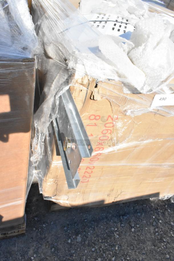 Brand new Avantco 178GDC69HCB merchandiser refrigerator in packaging, minor box damage, customizable glass doors, LED lighting.