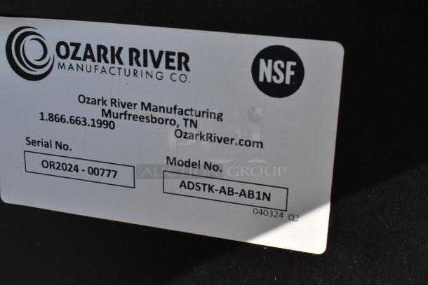 "Brand new Ozark River Premier Black Portable Hot Water Hand Sink, model ADSTK-AB-AB1N, with laminate cabinet; NSF certified."