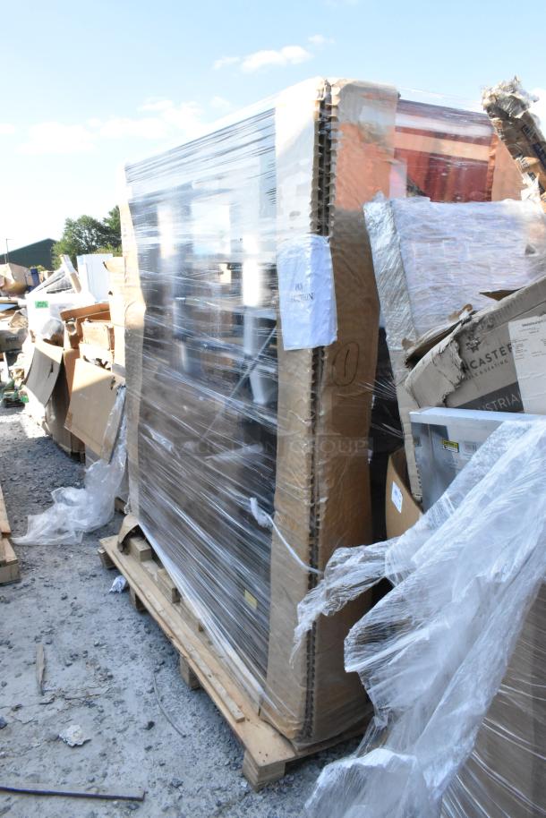 BRAND NEW Avantco 193VOA70B 70" Black Vertical Open Air Merchandiser in packaging, minor scratches and dents, 220V, 1 Phase.