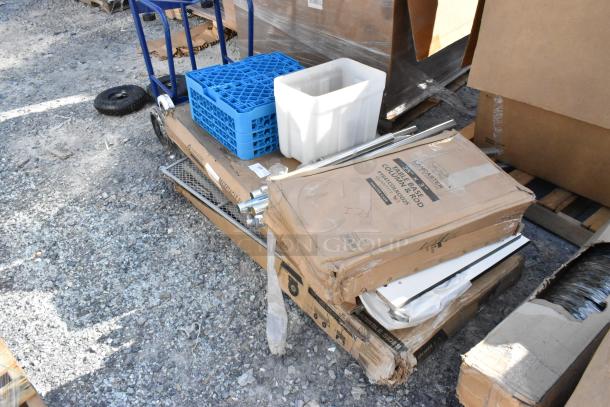 5 new scratch and dent items including Lancaster Table & Seating table base column and rod, boxed with slight damage.