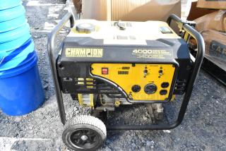 2016 Champion 100222 Portable Generator, 4000 starting watts, 3400 running watts, yellow and black, in good condition.