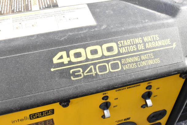 2016 Champion 100222 Portable Generator, 4000 starting watts, 3400 running watts; features circuit breakers and IntelliGauge.