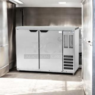 Brand new Beverage-Air BB48HC-1-F-S-27 back bar refrigerator, 48" wide, stainless steel, 2-door, fully tested and working.