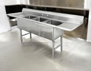 Brand New – Stainless Steel 3-Compartment Sink – 15