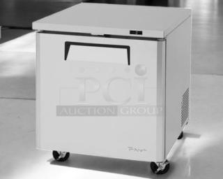 Brand new Turbo Air MUF-28-N undercounter freezer, 27.5" wide, single solid door, fully tested and working.