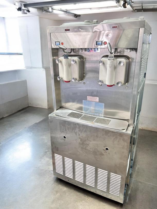 Taylor 772-63 Soft Serve Freezer, twin twist, 460V 3Ph, excellent condition, fully tested, stainless steel exterior.
