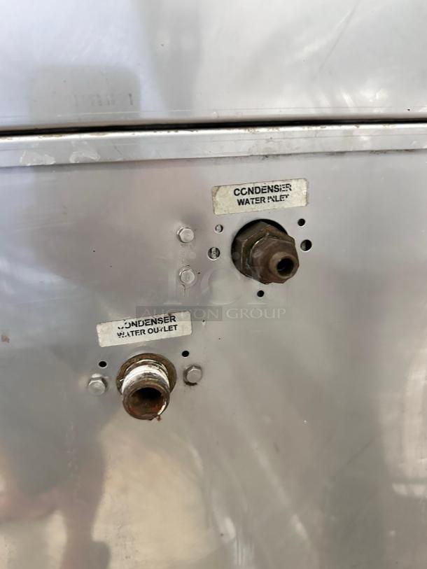 Kold Draft GT561LC ice machine, showing water inlet and outlet labels, excellent condition, 115V, fully tested.