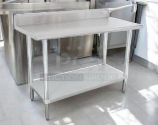 Excellent Condition – L&J LJAG-304 Stainless Steel Economy Work Table with Backsplash – 30