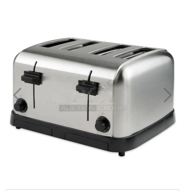 Waring Commercial WCT708 four-slice toaster, excellent condition, 1800W, stainless steel, fully tested and working.