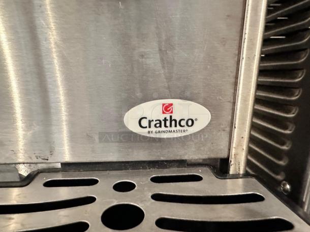 Crathco D25-3 Beverage Dispenser, dual 5-gallon bowls, stainless steel, excellent condition, branded logo visible.