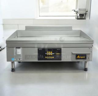 AccuTemp Accu-Steam Electric Griddle, 36", excellent condition, 208/240V, fully tested, stainless steel, with control panel.