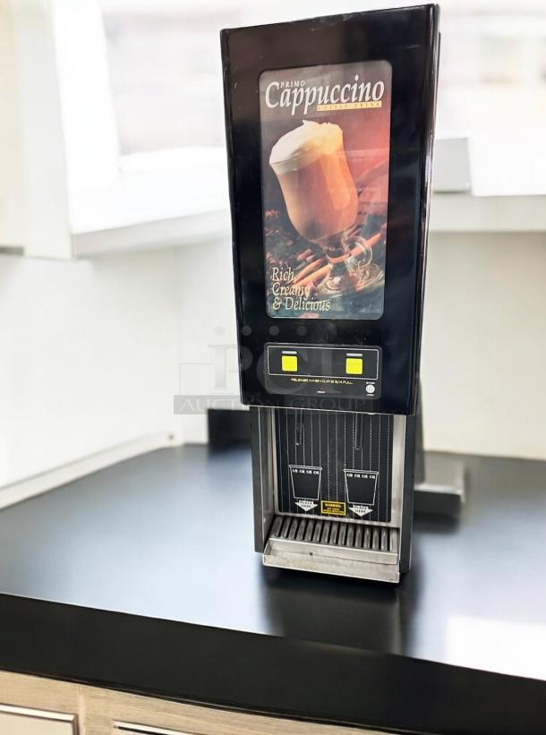 Curtis Primo PC2D-10-02 Cappuccino Dispenser in excellent condition; 2-flavor, fully tested, working. Model: PC2D-10-02.