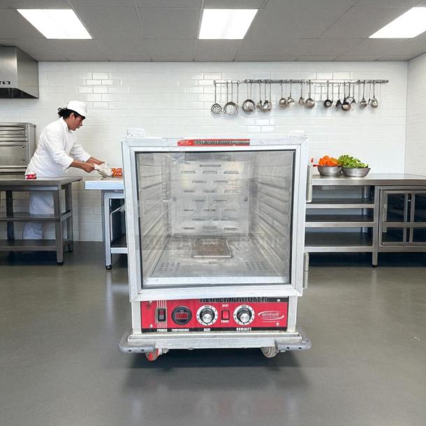 Win-Holt NHPL-1810/HN-CA/LC non-insulated heater/proofer cabinet, perfect condition, stainless steel, with control panel.