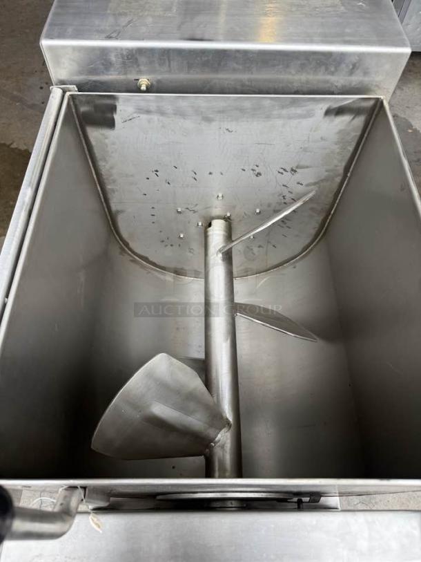 Atlantic Equipment BX70B meat filling mixer, stainless steel interior, tested and working, excellent condition.