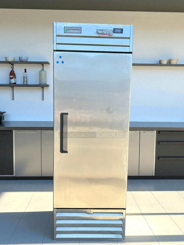 Single door commercial freezer, Economy Series EF1A-FS, excellent condition, stainless steel, 115V, fully tested and working.