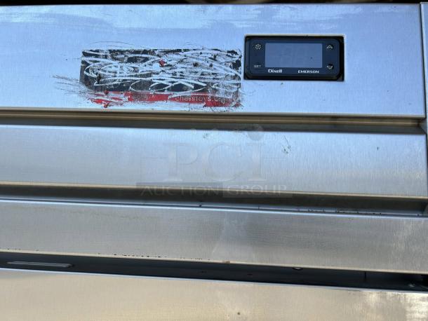 Economy Series EF1A-FS single door commercial freezer, excellent condition, 115V, digital display by Dixell. Fully tested.