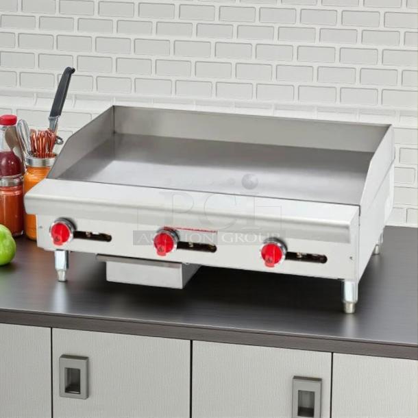 Imperial ITG-36 36" commercial gas griddle with thermostatic controls, stainless steel, tested, working, excellent condition.