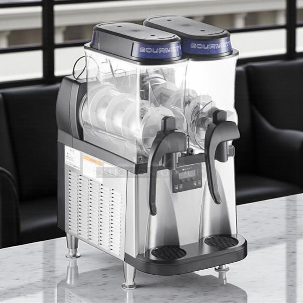 Bunn Ultra-2 frozen drink machine, excellent condition, dual clear containers, stainless steel body, 120V, fully tested.