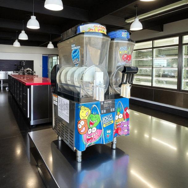 Bunn Ultra-2 Frozen Drink Machine, excellent condition, 120V, Jolly Rancher graphics, fully tested, dual compartments.