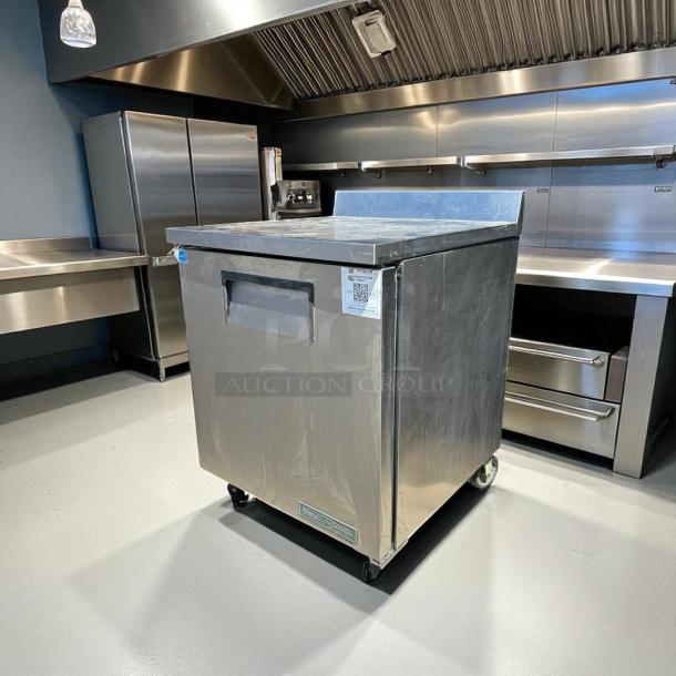 True TWT-27-HC 1-Door Worktop Refrigerator, 27" stainless steel, excellent condition, fully tested, 115V.