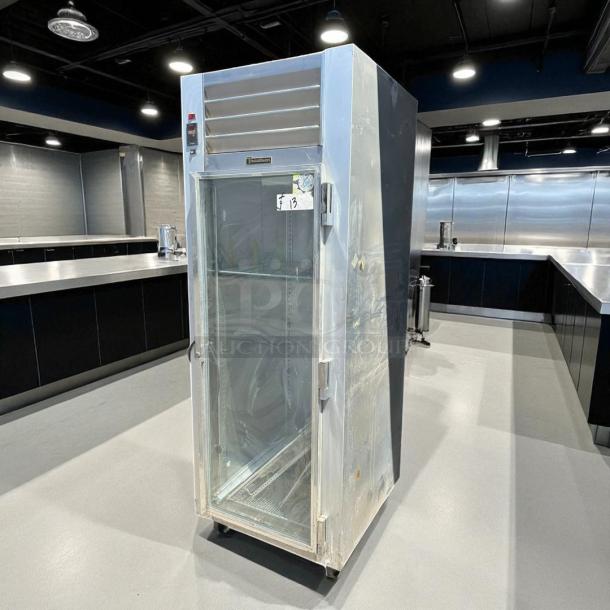 Traulsen G11010 reach-in refrigerator, glass right hinge door, 29 7/8" width, tested and working, excellent condition.