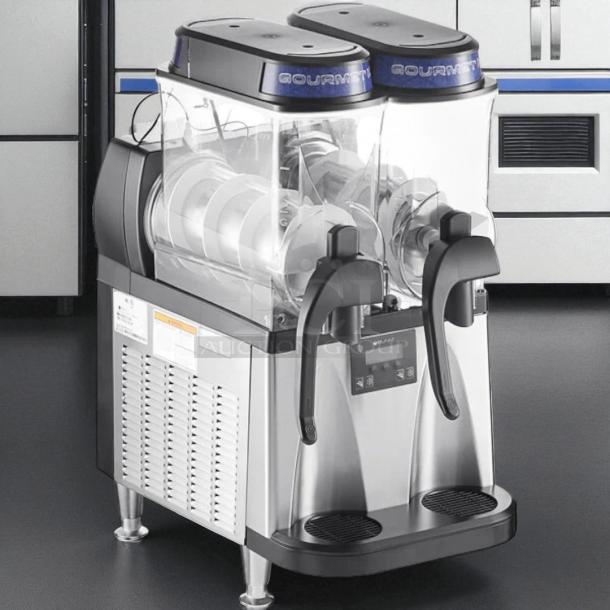 Bunn Ultra-2 Frozen Drink Machine in excellent condition, 120V, fully tested and working, dual transparent tanks, stainless steel body.