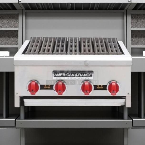 American Range AERB-30 gas charbroiler, 30", 4 burners, radiant, manual controls, brand new condition.