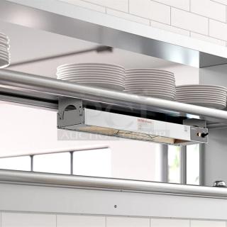 Brand new ServIt SWT-36CP strip warmer, 36", high wattage, 120V, 850W, with on/off toggle controls and cord, packaged.