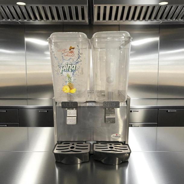Crathco D25-3 Twin 5-Gallon Refrigerated Beverage Dispenser, model T410033, excellent condition, fully tested, 115V.