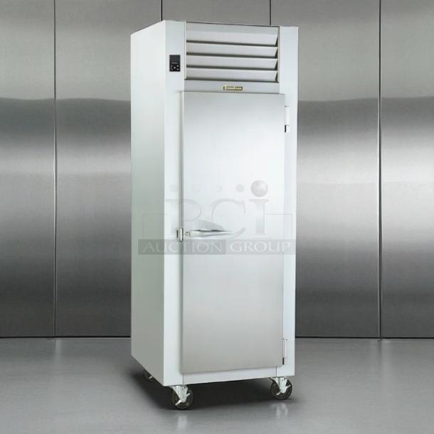 Excellent condition Traulsen G12010 commercial freezer, fully tested and working, stainless steel, on casters.