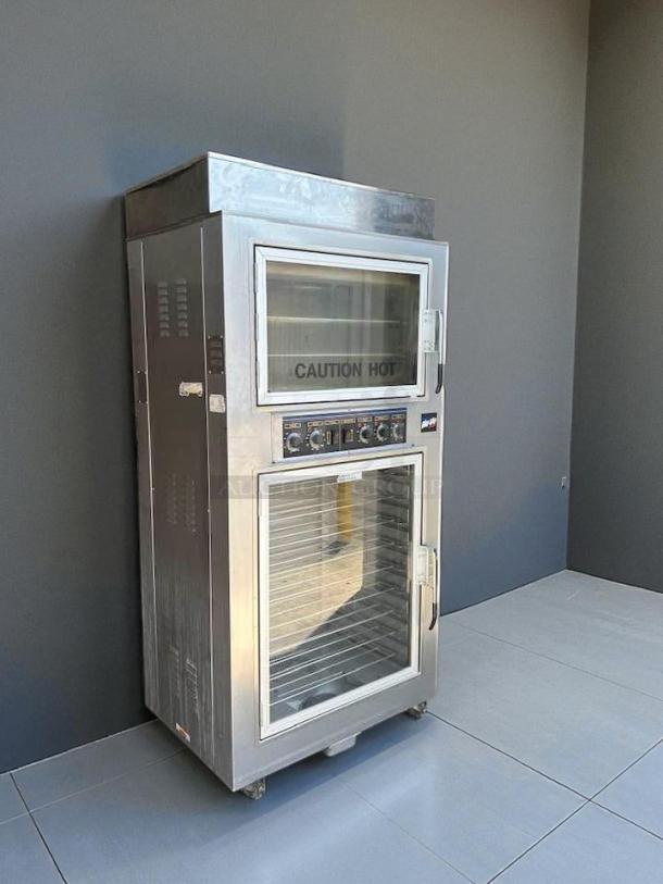 NuVU SUB-123P double deck electric oven proofer combo, excellent condition, 120/240V, 3 phase, fully functional.