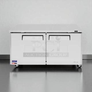 Turbo Air MUR-60 undercounter refrigerator, 60", excellent condition, dual doors, on wheels, fully tested and working.