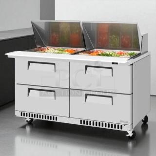 Turbo Air TST-60SD-24-D4-N prep table, 60 1/4", with refrigerated base, pristine condition, 115v, fully tested.