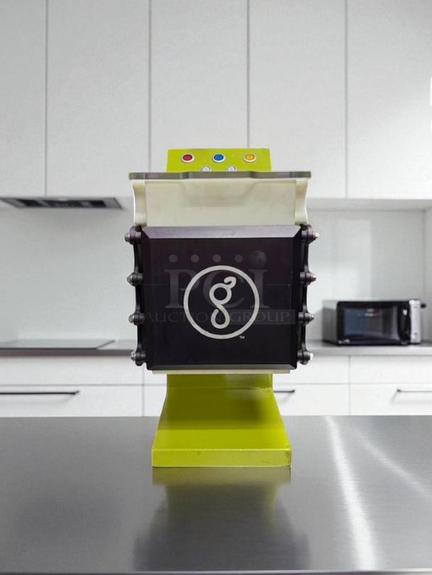 Goodnature CT7 Countertop Cold Press Juicer in excellent condition, 115V, fully tested, features vibrant yellow base.