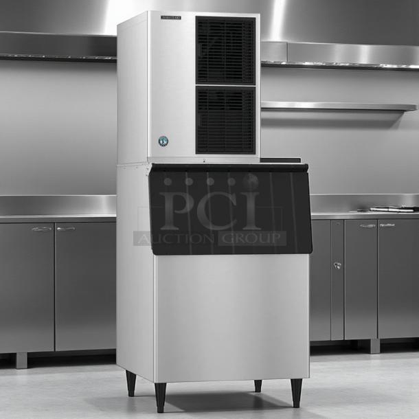 HOSHIZAKI KM-515MAH ice machine, 500 lb capacity, 115v, tested and working, stainless steel, crescent ice maker.