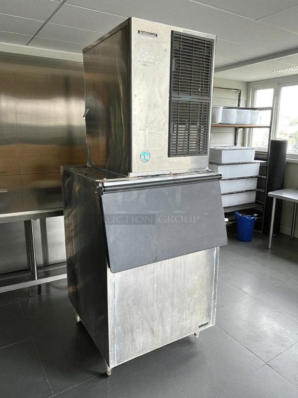 HOSHIZAKI KM-515MAH ice machine, crescent type, 500 lb capacity, 115v, 1ph, stainless steel, tested and working.