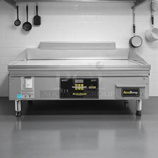 AccuTemp GGF1201A3650-T1 36" countertop gas griddle, excellent condition, Accu-Steam thermostatic controls, stainless steel finish.