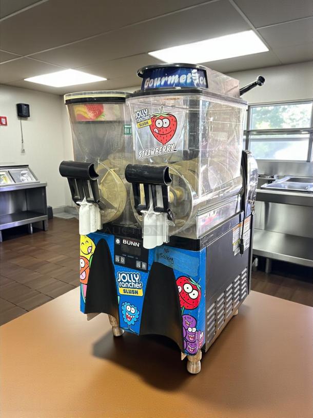 Bunn Ultra-2 Frozen Drink/Slush Machine, excellent condition, 120V, dual chambers, tested and working, Jolly Rancher branding.