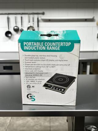 Brand new GS1681 countertop induction range by Global Solutions. Features 6 power levels, stainless steel, in packaging.