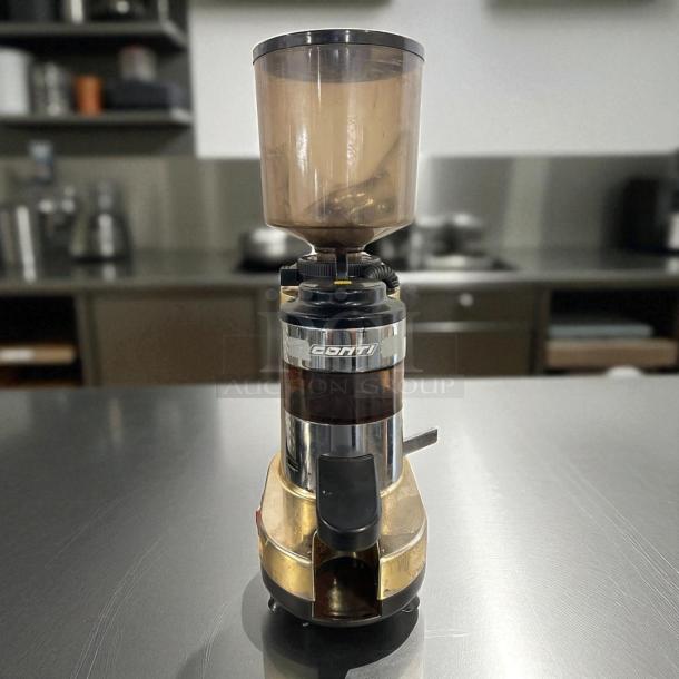 Conti RR45 coffee grinder, fully automatic, great condition, tested working, metallic finish, commercial use.