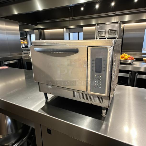 TurboChef NGC high-speed countertop oven, 208v/1ph, excellent condition, tested and working, stainless steel, control panel visible.