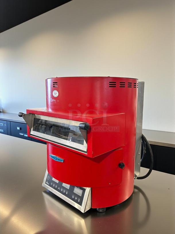 TurboChef FIRE countertop pizza oven, 240V, excellent condition, red exterior, digital controls, fully tested and working.