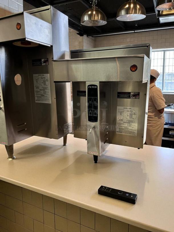 Fetco CBS-2032e Twin Coffee Brewer in excellent condition, 220-240V, fully tested and working, with visible control panel.
