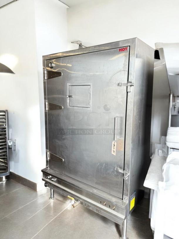 China Pacific CPO-48 Gas Roaster Oven, natural gas, 180,000 BTU/hr, excellent condition, stainless steel, fully tested.