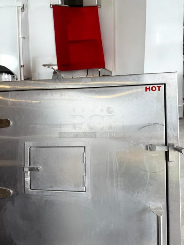 China Pacific CPO-48 gas roaster oven, natural gas, 180,000 BTU/hr. Stainless steel, excellent condition, labeled "HOT."